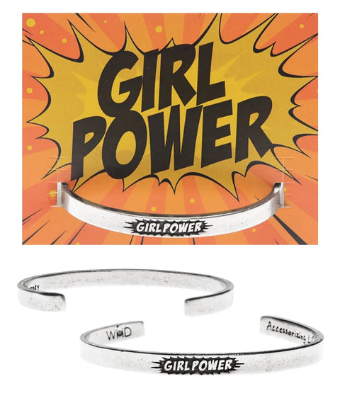 Handcrafted Girl Power Inspirational Pewter Cuff Bracelet – Recycled Lead-Free Metal | Made in USA Whitney Howard Designs  Cuff Bracelets
