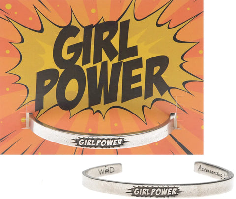 Handcrafted Girl Power Inspirational Pewter Cuff Bracelet – Recycled Lead-Free Metal | Made in USA Whitney Howard Designs  Cuff Bracelets