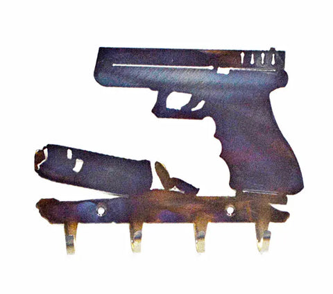 Handcrafted Glock Metal Key Holder – Unique Gun Silhouette Wall Rack | Made in USA Knights Home Decor  item