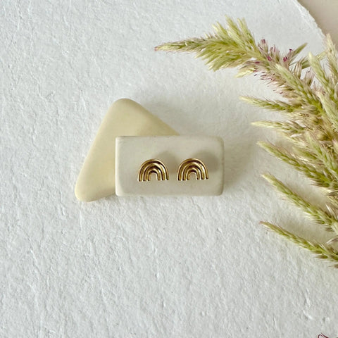 Handcrafted Gold Rainbow Stud Earrings – Delicate Handmade Jewelry | Made in USA Sarah Cecelia  EARRINGS