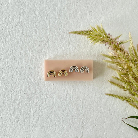 Handcrafted Gold Rainbow Stud Earrings – Delicate Handmade Jewelry | Made in USA Sarah Cecelia  EARRINGS