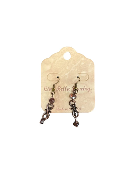 Handcrafted Gold-Tone Swirl Dangle Earrings with Green Crystal Beads – Elegant Jewelry | Made in USA Michelle Marie Boutique  Earrings