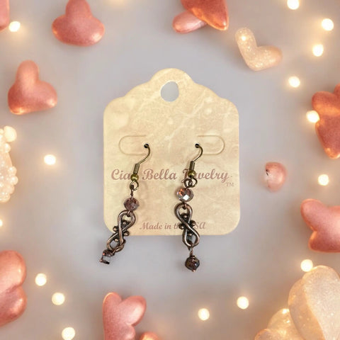Handcrafted Gold-Tone Swirl Dangle Earrings with Green Crystal Beads – Elegant Jewelry | Made in USA Michelle Marie Boutique  Earrings