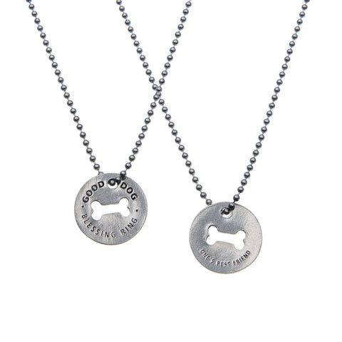 Handcrafted Good Dog Blessing Ring Charm – Recycled Pewter Dog Bone Design | Made in USA, Pocket & Necklace Token Whitney Howard Designs  Blessing Ring
