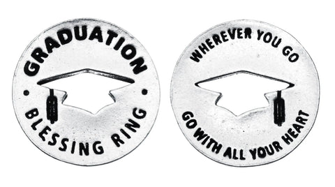 Handcrafted Graduation Blessing Ring Charm – Inspirational Pewter Token | Made in USA Whitney Howard Designs  Blessing Ring