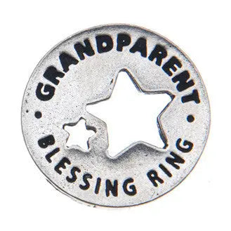 Handcrafted Grandparents Blessing Ring Charm – Recycled Pewter Quarter Size | Made in USA Token Gift Whitney Howard Designs  Blessing Ring