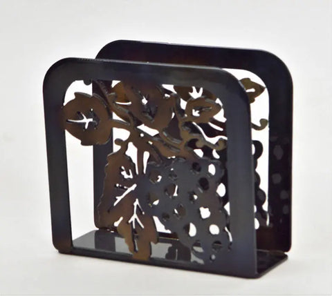 Handcrafted Grape Cluster Napkin Holder – Rustic Metal Dining Accessory | Made in USA Knights Home Decor  item