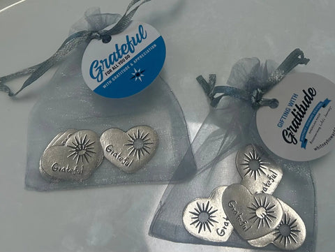 Handcrafted Gratitude Hearts Set – 5 Inspirational Tokens per Bag | Made in USA Whitney Howard Designs 