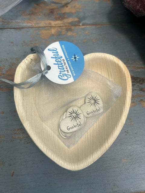 Handcrafted Gratitude Hearts Set – 5 Inspirational Tokens per Bag | Made in USA Whitney Howard Designs 