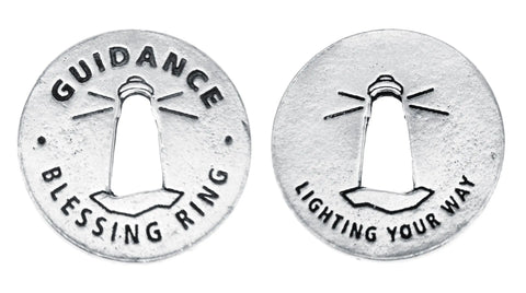 Handcrafted Guidance Blessing Ring Charm – Recycled Pewter Lighthouse Token | Made in USA, Pocket Size Inspirational Gift Whitney Howard Designs  Blessing Ring