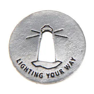 Handcrafted Guidance Blessing Ring Charm – Recycled Pewter Lighthouse Token | Made in USA, Pocket Size Inspirational Gift Whitney Howard Designs  Blessing Ring