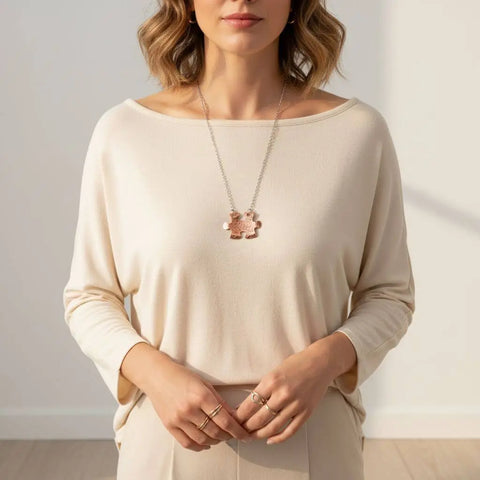 Handcrafted Hammered Copper Puzzle Piece Necklace – Autism Awareness Jewelry | Made in USA Alexa Martha Designs  Necklace