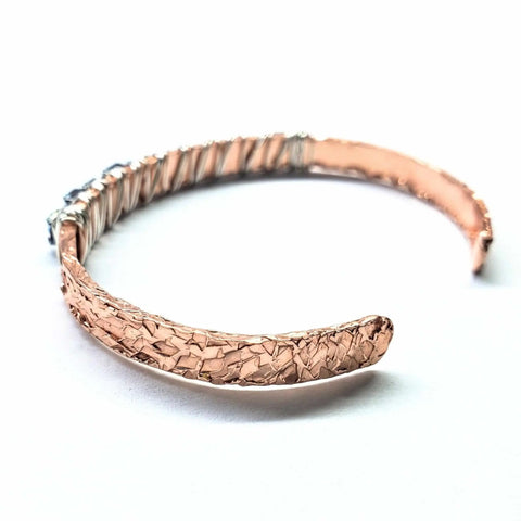 Handcrafted Hammered Copper Rhinestone Crystal Bangles Set – Montana Made Alexa Martha Designs  Bangles /Bracelets