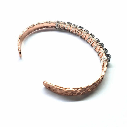 Handcrafted Hammered Copper Rhinestone Crystal Bangles Set – Montana Made Alexa Martha Designs  Bangles /Bracelets