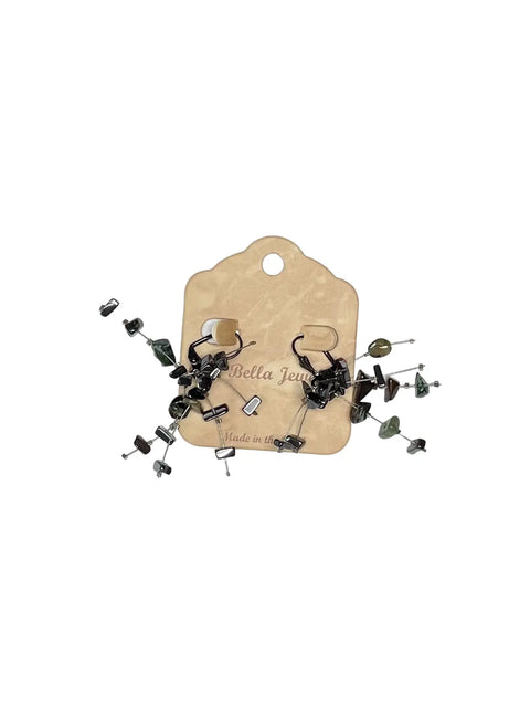 Handcrafted Hematite Jasper Firework Earrings – Statement Leverback Jewelry | Made in USA Michelle Marie Boutique  Earring
