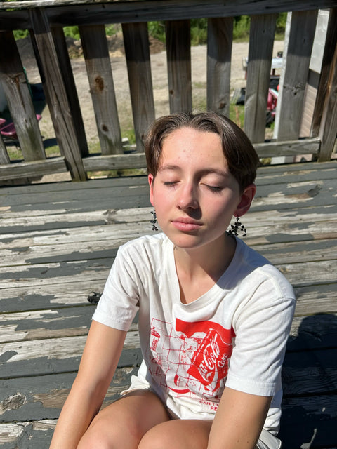 Handcrafted Hematite Jasper Firework Earrings – Statement Leverback Jewelry | Made in USA Michelle Marie Boutique  Earring