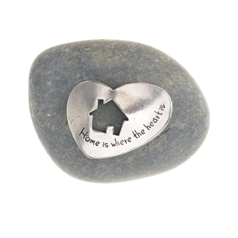 Handcrafted Home Is Where The Heart Is Rock Garden Stone – Unique Housewarming Gift | Made In USA Whitney Howard Designs  Rock Garden