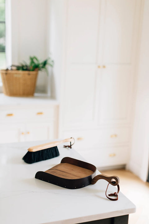 Handcrafted Horsehair Dust Brush 13.5 Inch – Natural Wood Handle with Leather Tie | Made in USA Durable Cleaning Duster Millstream Home  Homegoods