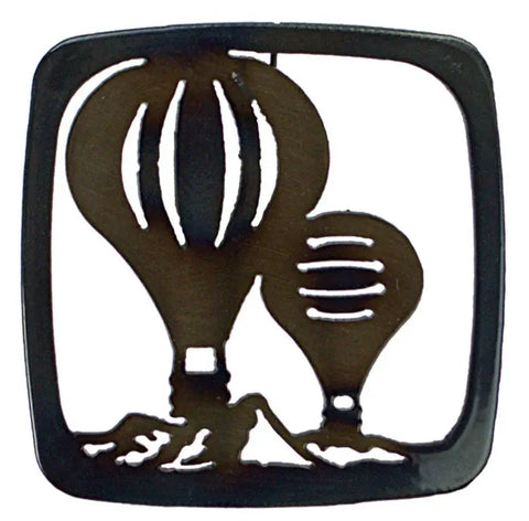 Handcrafted Hot Air Balloon Metal Coaster – Rustic Americana Home Accent | Made in USA Knights Home Decor  item