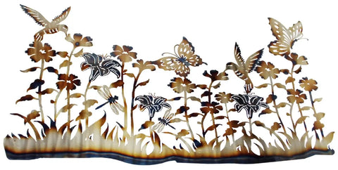Handcrafted Hummingbird Metal Wall Art – Nature-Inspired Floral Design | Made in USA Decorative Piece Knights Home Decor  item