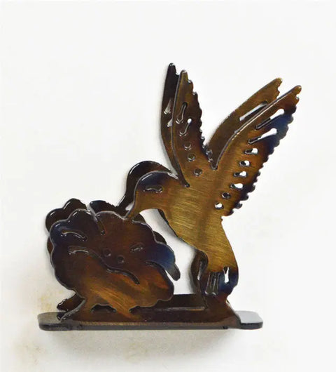 Handcrafted Hummingbird Napkin Holder – Rustic Metal Table Decor | Made in USA – Veteran Owned Family Business Knights Home Decor  item