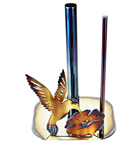 Handcrafted Hummingbird Paper Towel Holder – Rustic Metal Kitchen Accessory | Made in USA Knights Home Decor  item