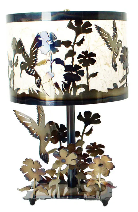 Handcrafted Hummingbird Table Lamp – Metal Floral Accent Lighting | Made in USA Artisan Decor Knights Home Decor  item