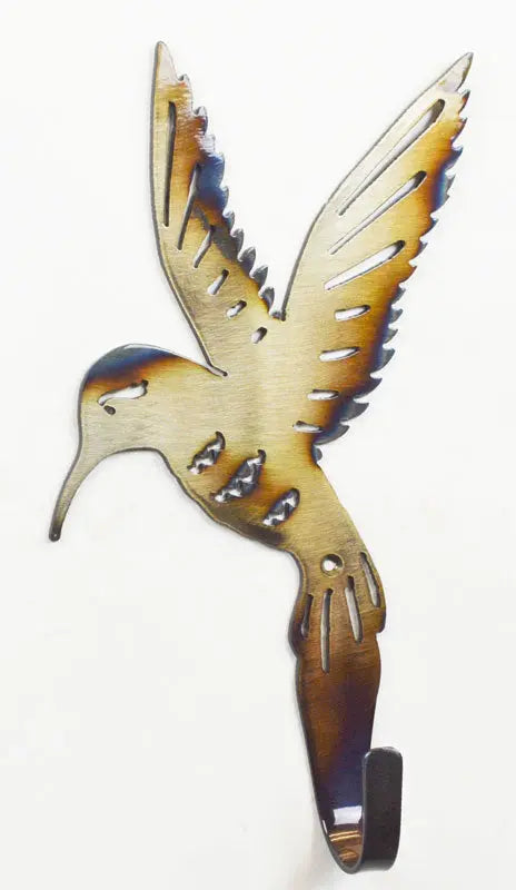 Handcrafted Hummingbird Wall Hook – Steel Coat and Towel Holder | Made in USA Durable Home Organizer Knights Home Decor  item