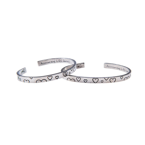 Handcrafted I Love You Heart Cuff Bracelet – Recycled Lead-Free Pewter Jewelry | Made in USA Whitney Howard Designs  Cuff Bracelets