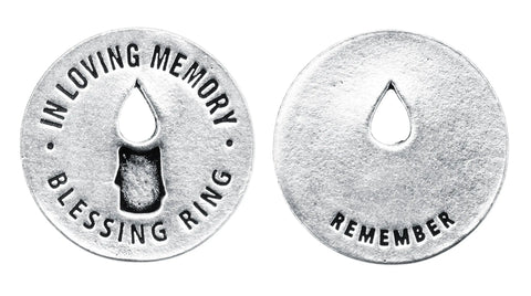 Handcrafted In Loving Memory Blessing Ring Charm – Recycled Pewter Keepsake Token | Made in USA Whitney Howard Designs  Blessing Ring