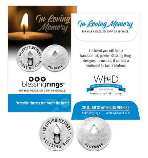 Handcrafted In Loving Memory Blessing Ring Charm – Recycled Pewter Keepsake Token | Made in USA Whitney Howard Designs  Blessing Ring