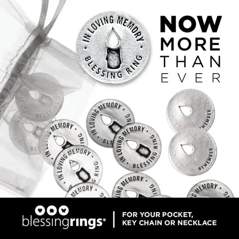 Handcrafted In Loving Memory Blessing Ring Charm – Recycled Pewter Keepsake Token | Made in USA Whitney Howard Designs  Blessing Ring