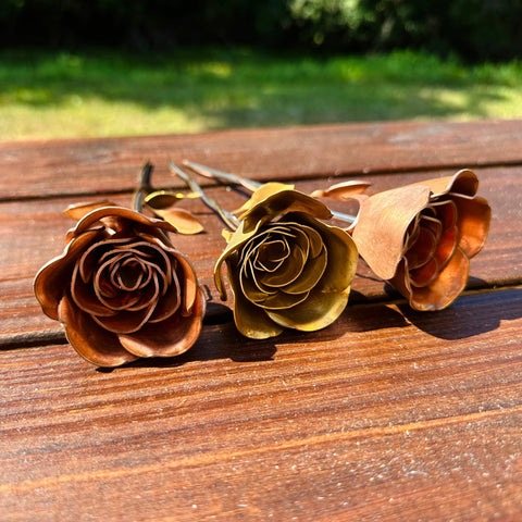 Handcrafted Infinity Rose Sculpture – Copper Brass Art – Havens | Made in USA Havens | Luxury Metals  Sculptures & Statues