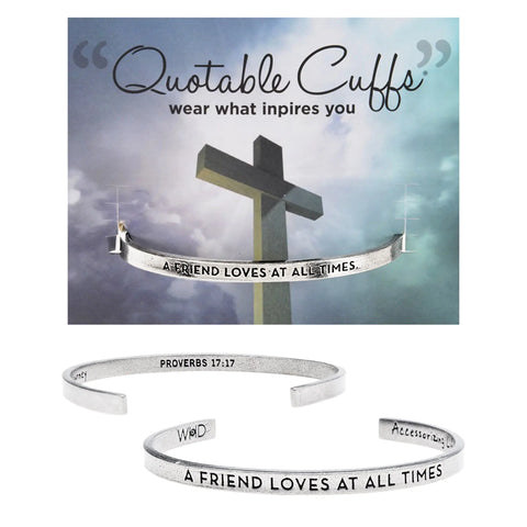 Handcrafted Inspirational Cuff Bracelet – Proverbs 17:17 Quote – Recycled Pewter – Whitney Howard Designs | Made in USA Whitney Howard Designs  Cuff Bracelets