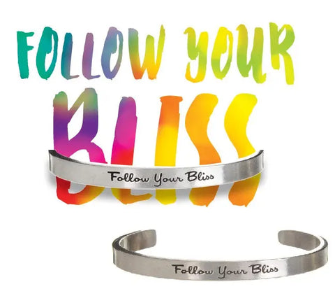 Handcrafted Inspirational Metal Cuff Bracelet – Follow Your Bliss Engraved Quote | Made in USA Whitney Howard Designs  Cuff Bracelets