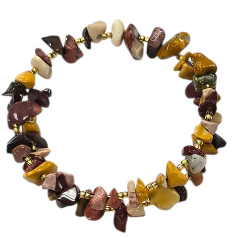 Handcrafted Jasper And Mookaite Gemstone Wrap Bracelet With Geometric Earrings – Boho Jewelry Set | Made In USA Michelle Marie Boutique  Bracelet Set