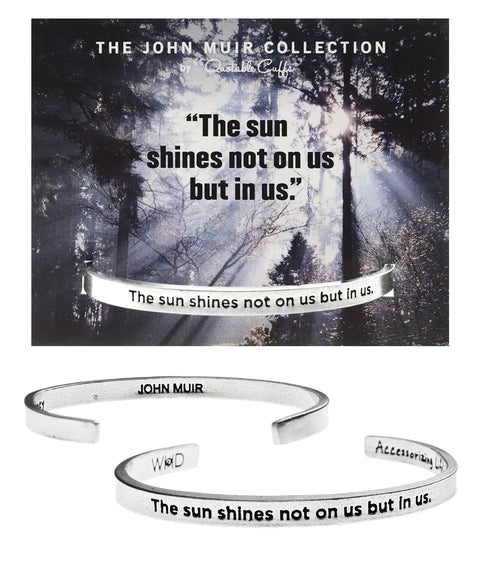 Handcrafted John Muir Inspirational Cuff Bracelet – Recycled Pewter Quote Jewelry | Made in USA Whitney Howard Designs  Cuff Bracelets