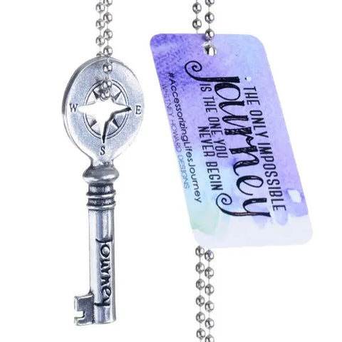 Handcrafted Journey Key Charm Necklace – Recycled Lead-Free Pewter | Inspirational Gift Made in USA Whitney Howard Designs  Keys