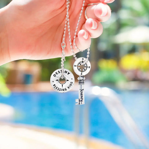Handcrafted Journey Key Charm Necklace – Recycled Lead-Free Pewter | Inspirational Gift Made in USA Whitney Howard Designs  Keys