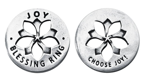 Handcrafted Joy Blessing Ring Charm – Inspirational Pocket Token in Pewter | Made in USA Whitney Howard Designs  Blessing Ring