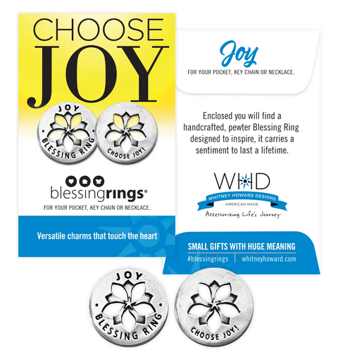 Handcrafted Joy Blessing Ring Charm – Inspirational Pocket Token in Pewter | Made in USA Whitney Howard Designs  Blessing Ring