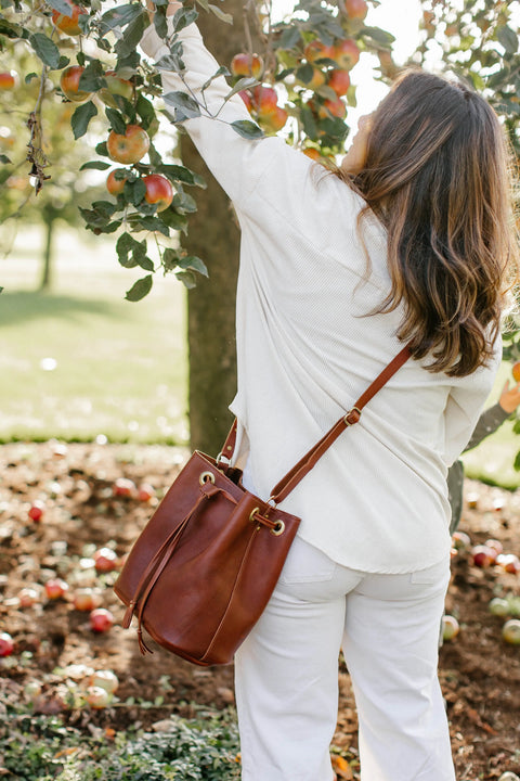 Handcrafted Leather Bucket Bag – Minimalist Crossbody Tote | Made in USA Urban Southern  Bags