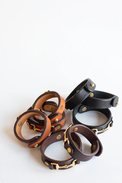 Handcrafted Leather Horse Bit Bracelet 8-9 Inch – Equestrian Style Jewelry | Made in USA Millstream Home  Apparel
