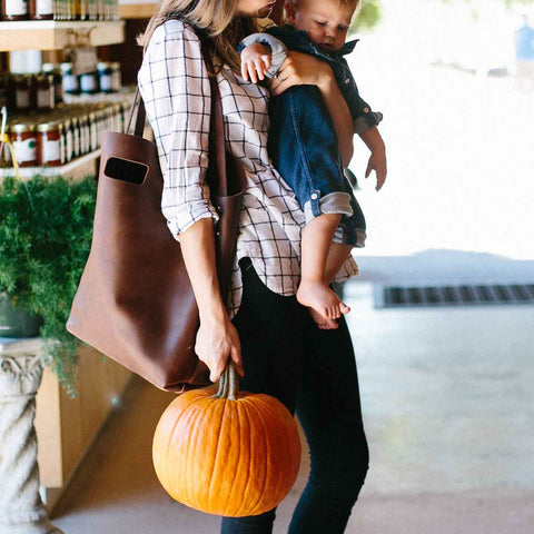 Handcrafted Leather Market Tote Bag – Spacious Reusable Grocery Carrier | Made in USA Urban Southern  Totes