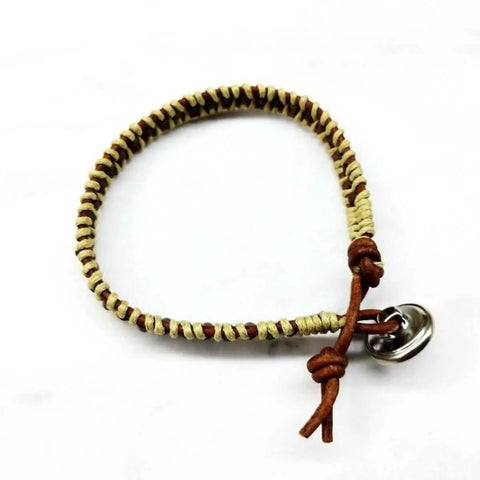 Handcrafted Leather Seed Bead Rattlesnake Tail Bracelet – Two-Tone Wrap | Made in Montana Alexa Martha Designs  Bracelet