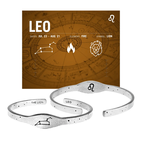 Handcrafted Leo Zodiac Cuff Bracelet – Recycled Pewter Astrology Jewelry | Made in USA Whitney Howard Designs  Zodiac Cuffs
