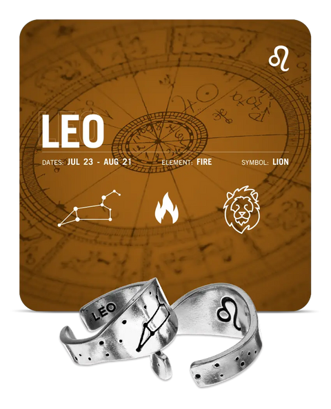 Handcrafted Leo Zodiac Ring – Recycled Lead-Free Pewter Astrology Jewelry | Made in USA Celestial Gift Whitney Howard Designs  Zodiac Rings