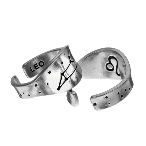 Handcrafted Leo Zodiac Ring – Recycled Lead-Free Pewter Astrology Jewelry | Made in USA Celestial Gift Whitney Howard Designs  Zodiac Rings