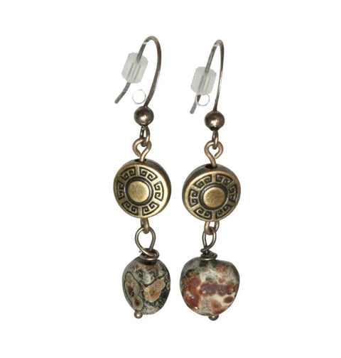 Handcrafted Leopard Jasper Dangle Earrings – Copper Accents – Michelle Marie Boutique | Made in USA Michelle Marie Boutique  Earrings