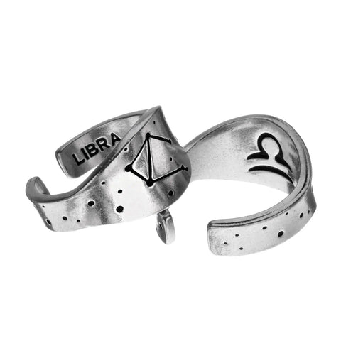Handcrafted Libra Zodiac Ring – Recycled Pewter Celestial Jewelry | Made in USA Signature Astrology Gift Whitney Howard Designs  Zodiac Rings